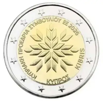 Снимка за обява „Кипър 2026 - 2 евро - Европредседателство UNC"