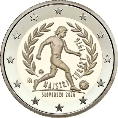Снимка за обява „Словакия 2026 - 2 евро - Европейско първенство по футбол UNC"