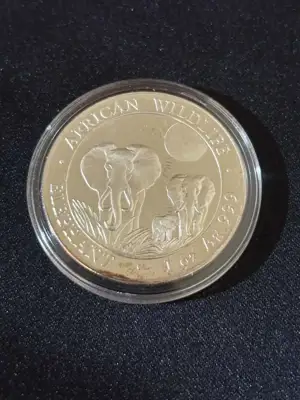 Снимка за обява „Сомалия 2014 - 100 Шилинга - Слон 1 OZ - Сребърна монета"