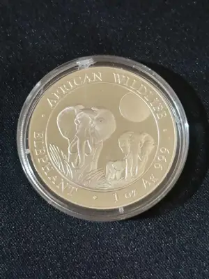 Снимка за обява „Сомалия 2014 - 100 Шилинга - Слон 1 OZ - Сребърна монета №2"