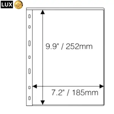 Снимка за обява „прозрачни резервни листи LUX за една банкнота 1C – 185x252 мм , опаковка от 10 бр. - OPTIMA стандарт"