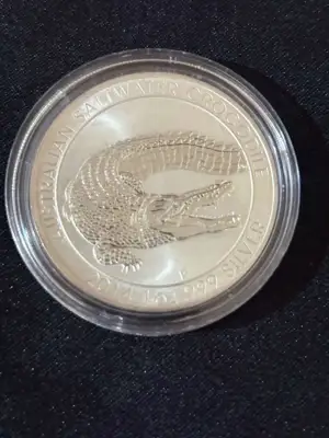 Снимка за обява „Австралия 2014 – 1 долар - Австралийски соленоводен крокодил 1 OZ"