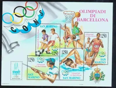 Снимка за обява „Сан Марино 1992 "Олимпиада Барселона" -  чист блок"