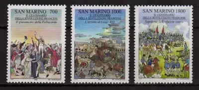 Снимка за обява „Сан Марино - 200 г. от Френската Революция - чиста серия"