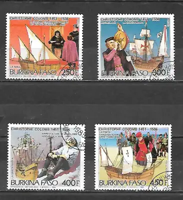 Снимка за обява „Буркина Фасо 1986 г. "Из живота на Христофор Колумб" - клеймована серия."