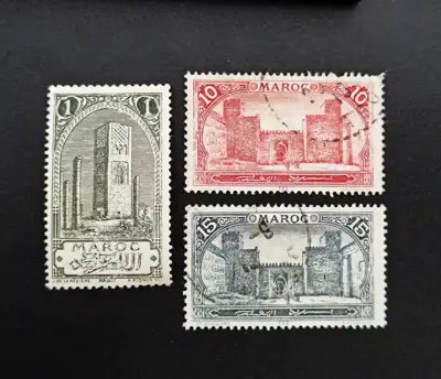 Снимка за обява „🇲🇦 Мароко 1917 1,10 и 15 сантима Паметници 🇲🇦"