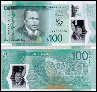 Снимка за обява „🇯🇲 Ямайка 2022 100 долара полимер UNC нова 🇯🇲"