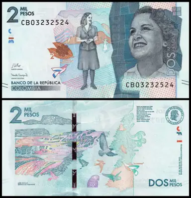 Снимка за обява „🇨🇴 Колумбия 2021 2000 песос UNC нова 🇨🇴"