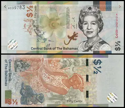 Снимка за обява „🇧🇸 Бахамски острови 2019 1/2 долар UNC нова 🇧🇸"