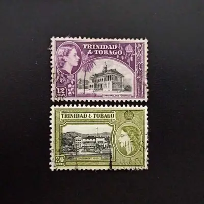 Снимка за обява „🇹🇹 Тринидад и Тобаго 1953 12 и 24 цента Кралица Елизабет II 🇹🇹"