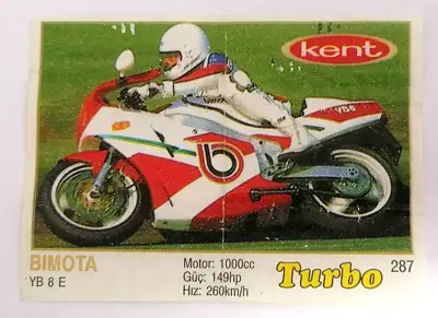 Снимка за обява „⭐ Картинка Turbo Турбо жълто 287 Bimota YB 8 E ⭐"