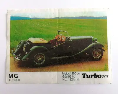 Снимка за обява „⭐ Картинка Turbo Турбо черно 207 MG TD 1953 ⭐"