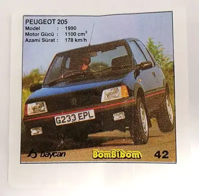 Снимка за обява „⭐ Картинка BomBibom 1-60 42 Peugeot 205 ⭐"