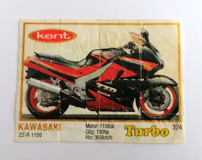 Снимка за обява „⭐ Картинка Turbo Турбо жълто 324 Kawasaki ZZ-R 1100 ⭐"