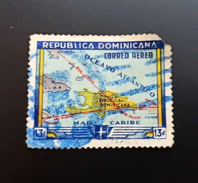 Снимка за обява „🇩🇴 Доминикана 1946 13 сентаво Санто Доминго 🇩🇴"
