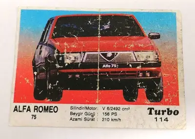 Снимка за обява „⭐ Картинка Turbo Турбо черно 114 Alfa Romeo 75 ⭐"