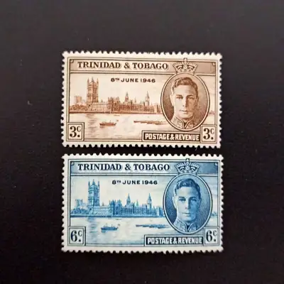 Снимка за обява „🇹🇹 Тринидад и Тобаго 1946 3 и 6 цента Краят на Втората Световна Война 🇹🇹"