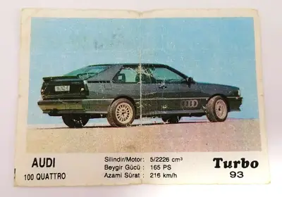 Снимка за обява „⭐ Картинка Turbo Турбо черно 93 Audi 100 Quattro ⭐"