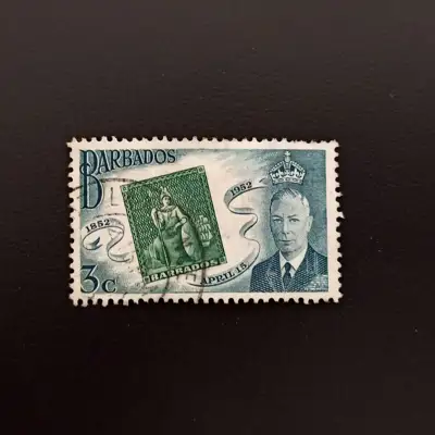Снимка за обява „🇧🇧 Барбадос 1952 3 цента 100 годишнина Барбадоски марки 🇧🇧"