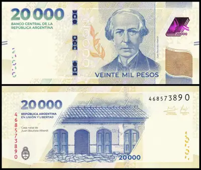Снимка за обява „🇦🇷 Аржентина 2024 20000 песос UNC нова 🇦🇷"