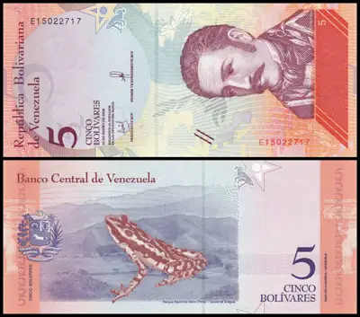 Снимка за обява „🇻🇪 Венецуела 2018 5 боливара UNC нова 🇻🇪"