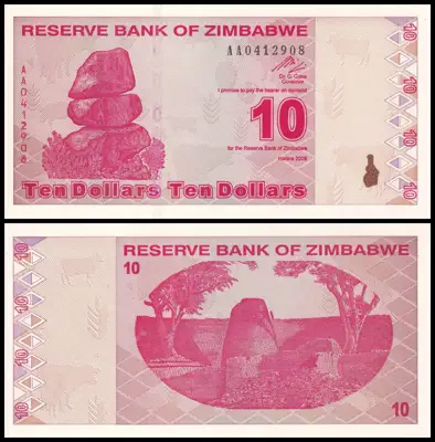 Снимка за обява „🇿🇼 Зимбабве 2009 10 долара UNC нова 🇿🇼"