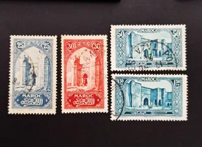 Снимка за обява „🇲🇦 Мароко 1923 25,30,50 сантима и 1.50 франка Паметници 🇲🇦"