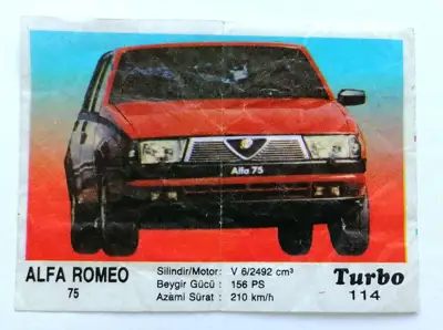 Снимка за обява „⭐ Картинка Turbo Турбо черно 114 Alfa Romeo 75 ⭐"