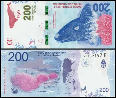 Снимка за обява „🇦🇷 Аржентина 2016 200 песос UNC нова 🇦🇷"