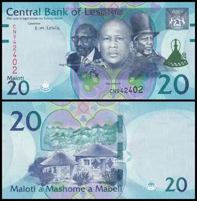 Снимка за обява „🇱🇸 Лесото 2024 20 малоти UNC нова 🇱🇸"