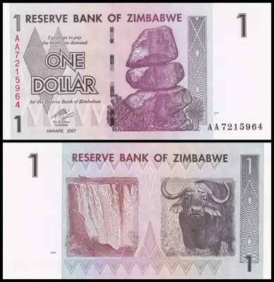 Снимка за обява „🇿🇼 Зимбабве 2007 1 долар UNC нова 🇿🇼"