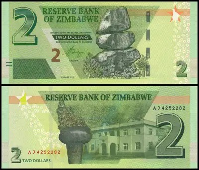 Снимка за обява „🇿🇼 Зимбабве 2019 2 долара UNC нова 🇿🇼"