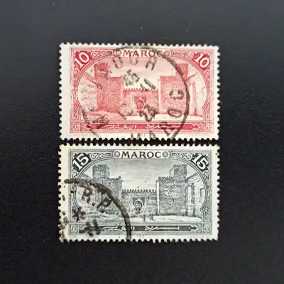Снимка за обява „🇲🇦 Мароко 1917 10 и 15 сантима Паметници 🇲🇦"