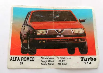 Снимка за обява „⭐ Картинка Turbo Турбо черно 114 Alfa Romeo 75 ⭐"