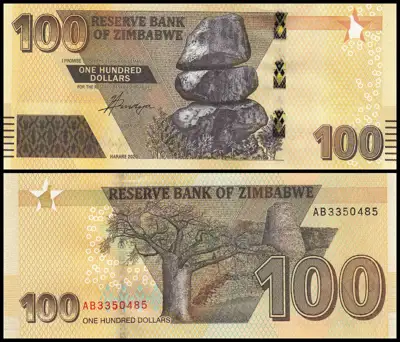 Снимка за обява „🇿🇼 Зимбабве 2020 100 долара UNC нова 🇿🇼"