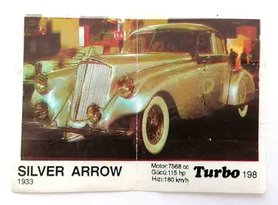 Снимка за обява „⭐ Картинка Turbo Турбо черно 198 Silver Arrow 1933 ⭐"