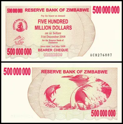 Снимка за обява „🇿🇼 Зимбабве 2008 500000000 долара UNC нова 🇿🇼"