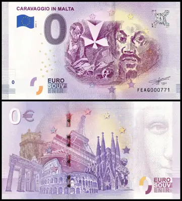 Снимка за обява „🇲🇹 Малта 2019 0 евро Caravaggio in Malta UNC нова 🇲🇹"