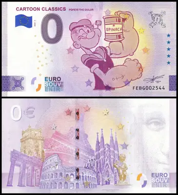 Снимка за обява „🇲🇹 Малта 2024 0 евро Cartoon classics - Popeye the Sailor UNC нова 🇲🇹"