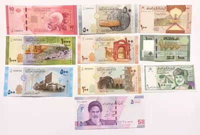 Снимка за обява „⭐ Лот банкноти Арабски държави 10 броя UNC нови ⭐"