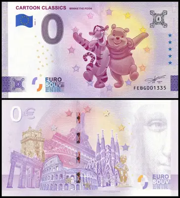 Снимка за обява „🇲🇹 Малта 2024 0 евро Cartoon classics - Winnie the Pooh UNC нова 🇲🇹"