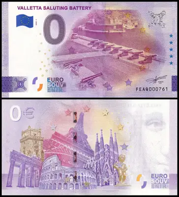 Снимка за обява „🇲🇹 Малта 2022 0 евро Valletta Saluting Battery UNC нова 🇲🇹"