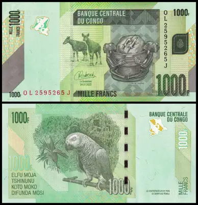 Снимка за обява „🇨🇩 Конго ДР 2022 1000 франка UNC нова 🇨🇩"