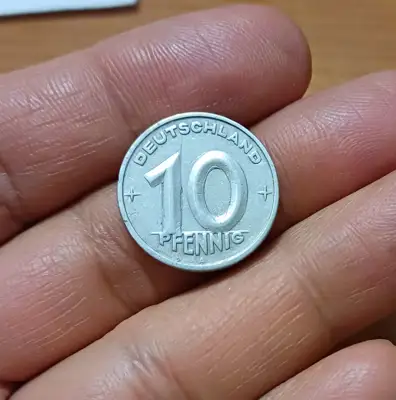 Снимка за обява „10 пфенинга ГДР 1950 РЕДКИ"