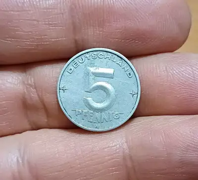 Снимка за обява „5 пфенинга ГДР 1952-РЕДКИ."