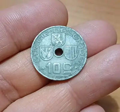 Снимка за обява „10 центимес Белгия 1944 окупационни"