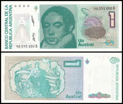 Снимка за обява „🇦🇷 Аржентина 1985-1989 1 аустрал UNC нова 🇦🇷“