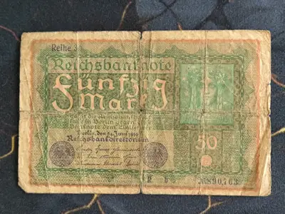 Снимка за обява „Райх банкнота - Германия - 50 марки | 1919г.“