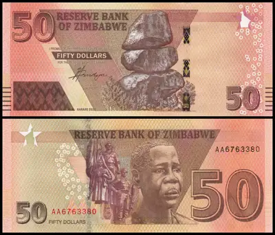 Снимка за обява „🇿🇼 Банкнота Зимбабве 2020 50 долара UNC нова 🇿🇼“