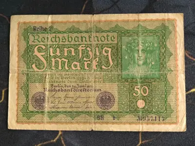 Снимка за обява „Райх банкнота - Германия - 50 марки | 1919г.“